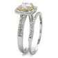 TS467 - Reverse Two-Tone 925 Sterling Silver Ring with AAA Grade CZ  in Clear-3