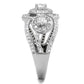 TS468 - Rhodium 925 Sterling Silver Ring with AAA Grade CZ  in Clear-3