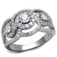 TS468 - Rhodium 925 Sterling Silver Ring with AAA Grade CZ  in Clear-4