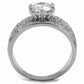 TS473 - Rhodium 925 Sterling Silver Ring with AAA Grade CZ  in Clear-2