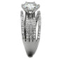TS473 - Rhodium 925 Sterling Silver Ring with AAA Grade CZ  in Clear-3