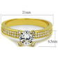 TS474 - Gold 925 Sterling Silver Ring with AAA Grade CZ  in Clear-1