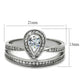 TS476 - Rhodium 925 Sterling Silver Ring with AAA Grade CZ  in Clear-1