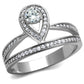 TS476 - Rhodium 925 Sterling Silver Ring with AAA Grade CZ  in Clear-4