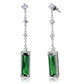 TS478 - Rhodium 925 Sterling Silver Earrings with AAA Grade CZ  in Emerald-2