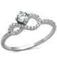 TS485 - Rhodium 925 Sterling Silver Ring with AAA Grade CZ  in Clear-4