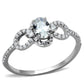 TS486 - Rhodium 925 Sterling Silver Ring with AAA Grade CZ  in Clear-4