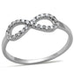 TS487 - Rhodium 925 Sterling Silver Ring with AAA Grade CZ  in Clear-4