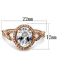 TS489 - Rose Gold 925 Sterling Silver Ring with AAA Grade CZ  in Clear-1