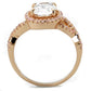 TS489 - Rose Gold 925 Sterling Silver Ring with AAA Grade CZ  in Clear-2