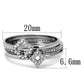TS491 - Rhodium 925 Sterling Silver Ring with AAA Grade CZ  in Clear-1