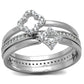 TS491 - Rhodium 925 Sterling Silver Ring with AAA Grade CZ  in Clear-4