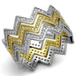 TS492 - Gold+Rhodium 925 Sterling Silver Ring with AAA Grade CZ  in Clear-4
