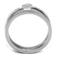 TS498 - Rhodium 925 Sterling Silver Ring with AAA Grade CZ  in Clear-2