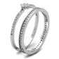 TS498 - Rhodium 925 Sterling Silver Ring with AAA Grade CZ  in Clear-3