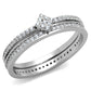 TS498 - Rhodium 925 Sterling Silver Ring with AAA Grade CZ  in Clear-4