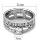 TS499 - Rhodium 925 Sterling Silver Ring with AAA Grade CZ  in Clear-1