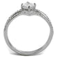 TS504 - Rhodium 925 Sterling Silver Ring with AAA Grade CZ  in Clear-2