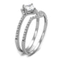 TS504 - Rhodium 925 Sterling Silver Ring with AAA Grade CZ  in Clear-3