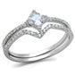 TS504 - Rhodium 925 Sterling Silver Ring with AAA Grade CZ  in Clear-4