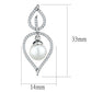 TS510 - Rhodium 925 Sterling Silver Earrings with Semi-Precious Glass Bead in White-1