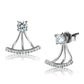 TS512 - Rhodium 925 Sterling Silver Earrings with AAA Grade CZ  in Clear-2