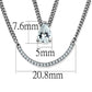 TS514 - Rhodium 925 Sterling Silver Necklace with AAA Grade CZ  in Clear-1