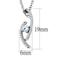 TS515 - Rhodium 925 Sterling Silver Necklace with AAA Grade CZ  in Clear-1