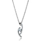 TS515 - Rhodium 925 Sterling Silver Necklace with AAA Grade CZ  in Clear-2
