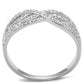 TS516 - Rhodium 925 Sterling Silver Ring with AAA Grade CZ  in Clear-2