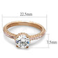 TS518 - Rose Gold 925 Sterling Silver Ring with AAA Grade CZ  in Clear-1