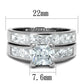 TS520 - Rhodium 925 Sterling Silver Ring with AAA Grade CZ  in Clear-1
