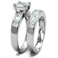 TS520 - Rhodium 925 Sterling Silver Ring with AAA Grade CZ  in Clear-3