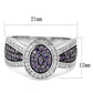 TS523 - Rhodium + Ruthenium 925 Sterling Silver Ring with AAA Grade CZ  in Amethyst-1