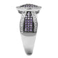 TS523 - Rhodium + Ruthenium 925 Sterling Silver Ring with AAA Grade CZ  in Amethyst-3