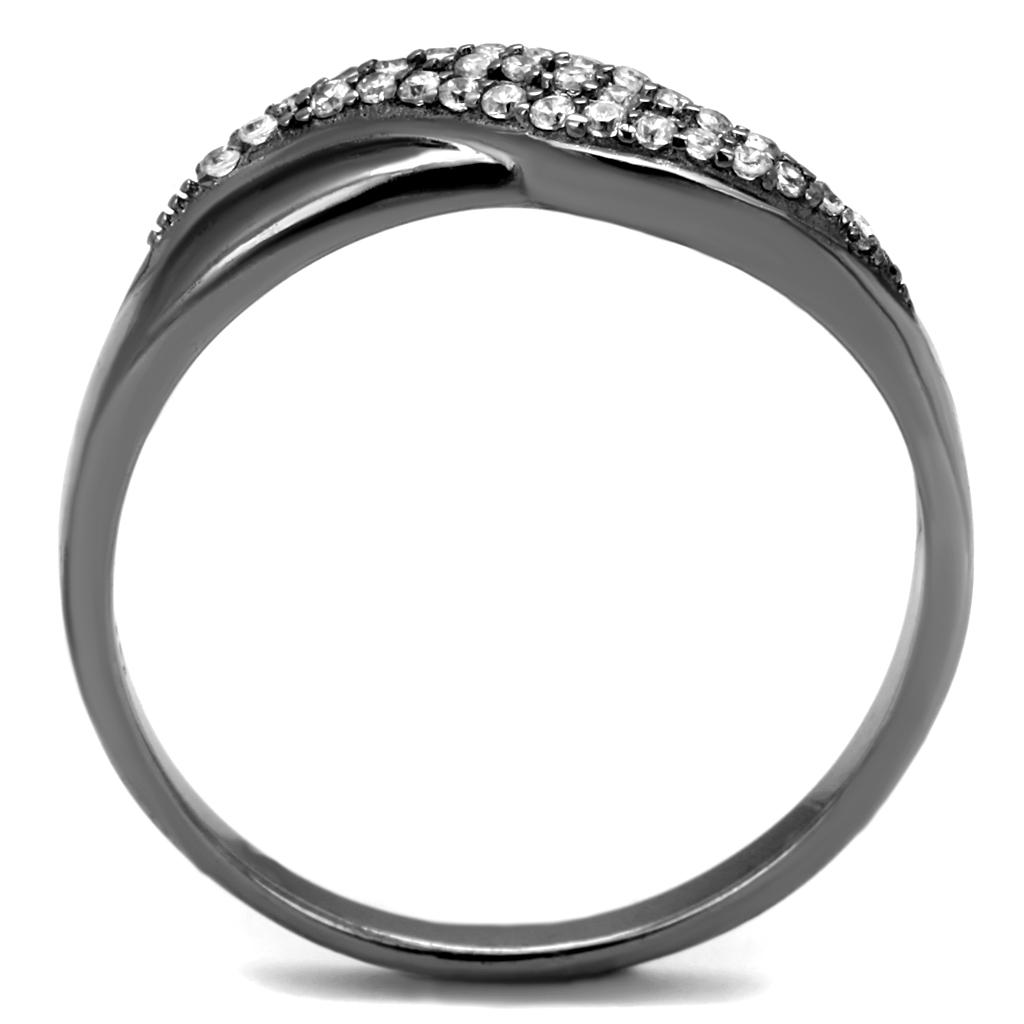 TS524 - Ruthenium 925 Sterling Silver Ring with AAA Grade CZ  in Clear-2