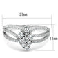 TS528 - Rhodium 925 Sterling Silver Ring with AAA Grade CZ  in Clear-1