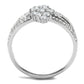 TS528 - Rhodium 925 Sterling Silver Ring with AAA Grade CZ  in Clear-2