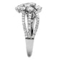 TS528 - Rhodium 925 Sterling Silver Ring with AAA Grade CZ  in Clear-3