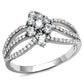 TS528 - Rhodium 925 Sterling Silver Ring with AAA Grade CZ  in Clear-4