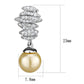 TS531 - Rhodium 925 Sterling Silver Earrings with Synthetic Pearl in Topaz-1