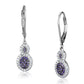 TS532 - Rhodium + Ruthenium 925 Sterling Silver Earrings with AAA Grade CZ  in Amethyst-2