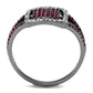 TS533 - Rhodium + Ruthenium 925 Sterling Silver Ring with AAA Grade CZ  in Ruby-2