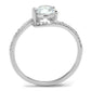 TS536 - Rhodium 925 Sterling Silver Ring with AAA Grade CZ  in Clear-2