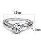 TS537 - Rhodium 925 Sterling Silver Ring with AAA Grade CZ  in Clear-1