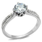 TS537 - Rhodium 925 Sterling Silver Ring with AAA Grade CZ  in Clear-4