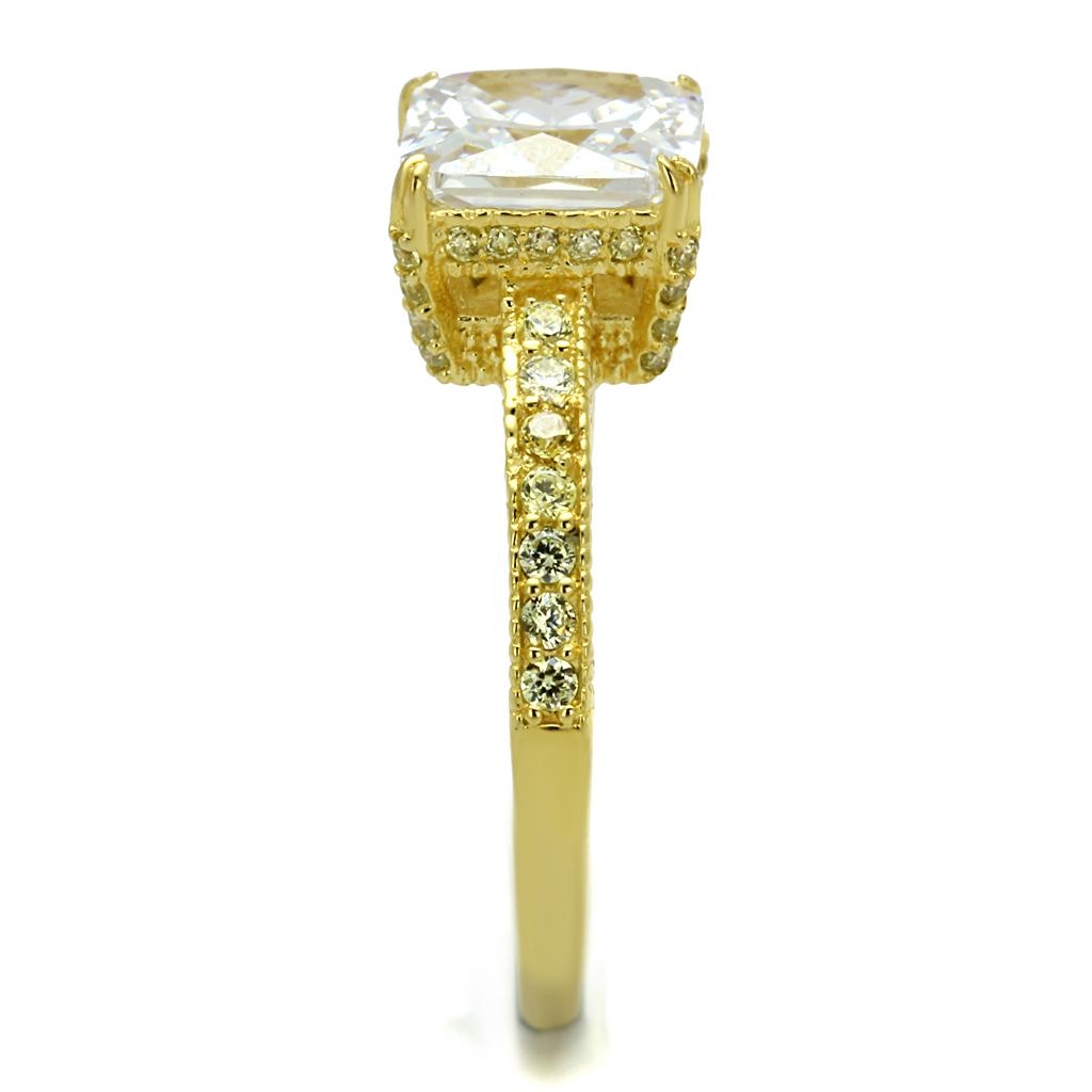 TS539 - Gold 925 Sterling Silver Ring with AAA Grade CZ  in Clear-3