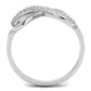 TS541 - Rhodium 925 Sterling Silver Ring with AAA Grade CZ  in Clear-2
