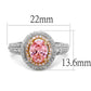 TS543 - Rose Gold + Rhodium 925 Sterling Silver Ring with AAA Grade CZ  in Rose-1