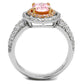 TS543 - Rose Gold + Rhodium 925 Sterling Silver Ring with AAA Grade CZ  in Rose-2